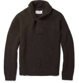    Clothing  Knitwear  V necks  Shawl Collar Wool Sweater