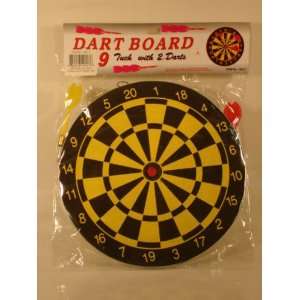  DART BOARD 9 DIA. with 2 DARTS