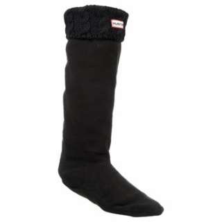 Accessories Hunter Boot Womens Cable Cuff Welly Sock Black Shoes 