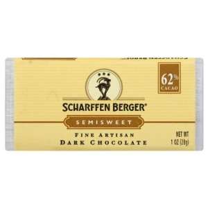 Scharffen Berger Choc Bar Semiswt 62% 1 OZ (Pack of 18)  