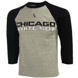   White Sox Ash Youth 3/4 Sleeve Baseball T shirt