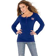   Milano New York Giants Womens Sideline Henley Top   