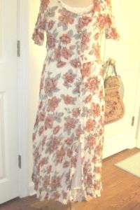   FLORAL DRESS & Long SLIP DRESS w Venetian LACE~VINTAGE STYLE~M/L~New