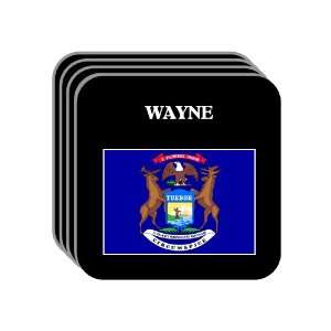 US State Flag   WAYNE, Michigan (MI) Set of 4 Mini Mousepad Coasters