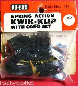 DU BRO Spring Action Kwik Klip Assembly w/Cord Set DUB151 Glow Plug 