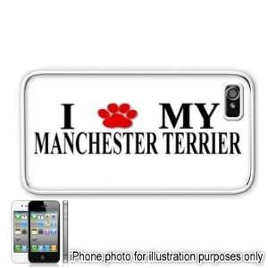 Manchester Terrier Paw Love Dog Apple iPhone 4 4S Case Cover White