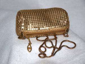 Handbags   Gold Mesh Clutch Bag   Purse with Strap  