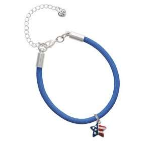 Mini USA Patriotic Star Charm on a Royal Blue Malibu Charm Bracelet