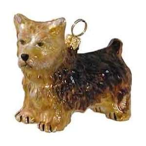  Norwich Terrier Blown Glass Ornament