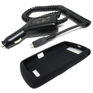  Black Silicone Skin Cover Case and Car Charger for Blackberry 