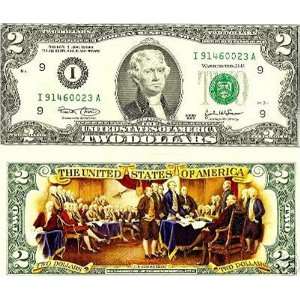  $2 Bill Colorized Legal Tender 