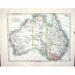   Map 1898 Australia New South Wales Victoria Bass Strait Home