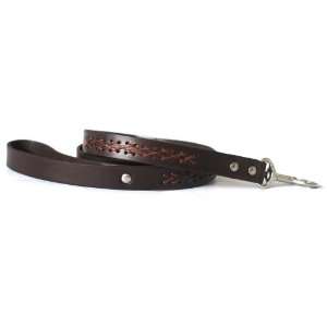  Leather dog leash embroidered with the Cruz design and 