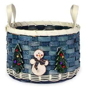 Andrea Basket Medium Round Blue Christmas Basket 