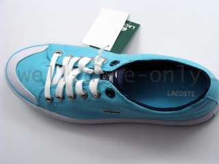 Lacoste L33 blue canvas womens vegan tennis shoes NIB  