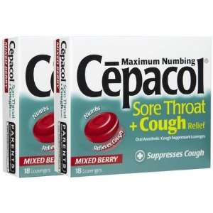 Cepacol Maximum Numbing Instant Relief Sore Throat L ozenges + Cough 