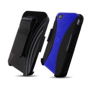   Holster for Apple iPhone 4 & 4S, Black/Blue Cell Phones & Accessories