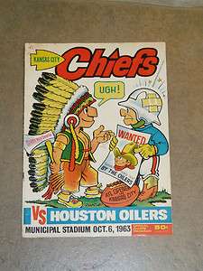   HOUSTON OILERS AFL Program   1963   FIRST HOME GAME EVER   RARE