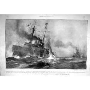  1904 JAPAN NAVY BATTLE SHIP HATSUSE RUSSIAN MINES WAR 