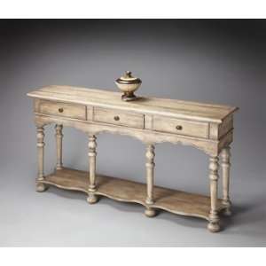  Butler Wood Blanched Almond Console Table Patio, Lawn 