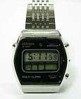 vintage citizen multi alarm digital watch quartz japan ort bulgarien