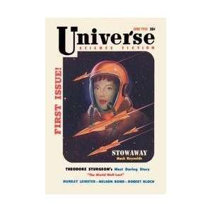  Universe Science Fiction Rocket Girl 12x18 Giclee on 