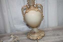 Antique Floral Hand Painted Porcelain Lamp Royal Bonn European Peach 
