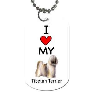  I Love My Tibetan Terrier Dog Tag 