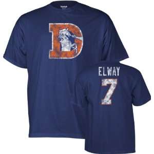 John Elway Denver Broncos Navy Vintage Name & Number Tee 