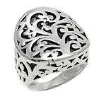 Sterling Silver Plated Beautifully Ornate Tree of Life Ring Size 6 9