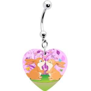  Heart Bunny Love Belly Ring Jewelry