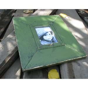   5X7 Hand Distressed Picture Frame. Evening Green 