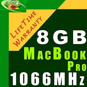 8GB RAM APPLE MACBOOK Pro 13 inch 2.66 MC375LL/A Memory  