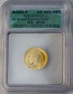 GOLD ROMAN COIN AD 402   450 THEODSIUS II  
