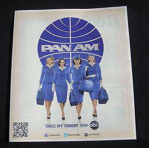 PAN AM AIRLINES ABC SONY TV SHOW AD POSTER PAGE CHRISTINA RICCI MARGOT 