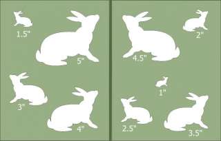Primitive Stencil~Rabbits Set A~Hare Bunny Cottentail Wild 4 H 
