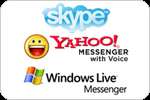Works with Skype™, Windows Live™ Messenger, Yahoo 
