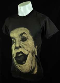Joker Jack Nicholson Retro Rock Movie Star Dark Grey Tee T Shirt Size 