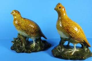 Vintage Set Of 2 Yellow Golden Quails Pheasants Birds Marked Holland 