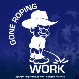 Gone Calf Roping rodeo PBR window decal sticker cowboy  
