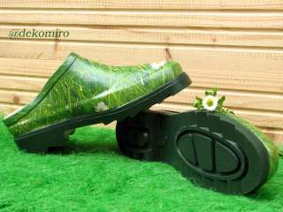 Klompen Gr.40 Gummischuhe mit Kamilleblüten grün  Schuhe 