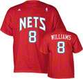 Deron Williams adidas Red Name and Number New Jersey Nets T Shirt
