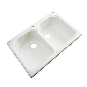 Thermocast Hartford Drop in Acrylic 33x22x9 2 Hole Double Bowl Kitchen 
