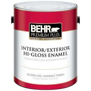 BEHR Premium Plus 1 Gal. Hi Gloss Enamel Medium Base Interior and 