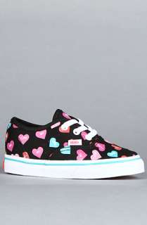 Vans Footwear The Toddler Authentic Sneaker in Black Candy Hearts 