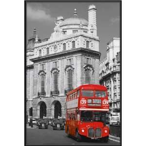   91,5 cm, Schwarz   London   red bus gerahmt   Antireflex Acrylglas