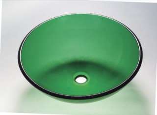 Bathroom Glass Vessel Basin Sink Vanity Bowl Emerald  