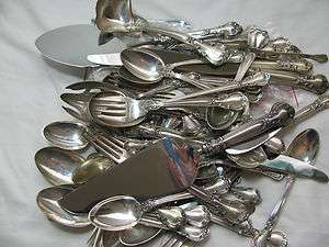62 PIECES GORHAM CHANTILLY STERLING SILVER SERVING PIECES INCLUDED 