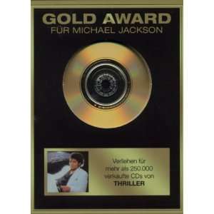 Gold Award Thriller Michael Jackson  Musik