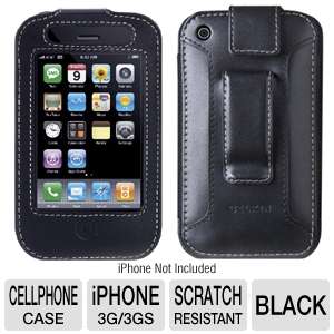 Belkin F8Z331 iPhone 3G Leather Sleeve With Clip   Black at 